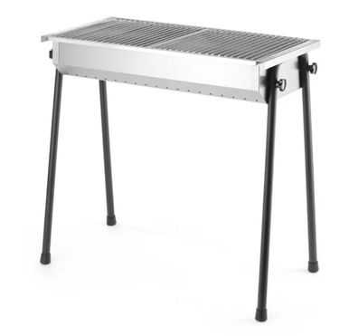 Holzkohlengrill aus Edelstahl, 2 Roste 345x345 mm, Ascheauffangbehälter