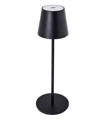 LED Akku Tischleuchte Schwarz Kabellos USB-C 38 cm