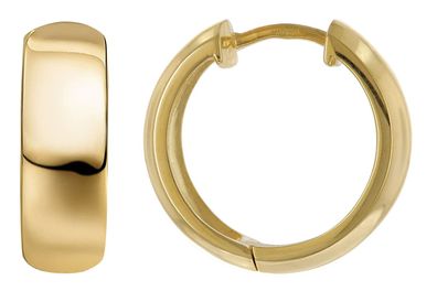 trendor Schmuck Creolen Ohrringe 925 Silber Glanz Vergoldet Klappcreolen ? 16 mm 217