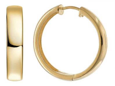 trendor Schmuck Creolen Ohrringe 925 Silber Vergoldet Klappcreolen Ø 23 mm 21942