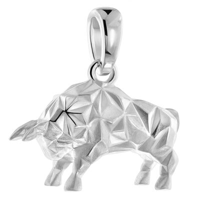 trendor Schmuck Anhänger Stier Origami-Style 925 Sterling-Silber 31062
