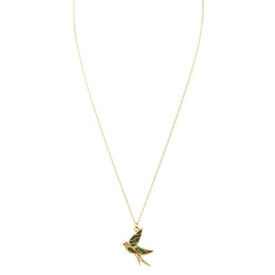 Holzkern Schmuck Damen-Kette Kindred Marmor/Goldfarben Kolibri