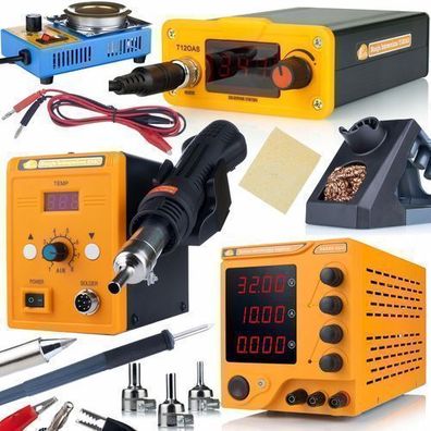 Rosfix Set Laborgerät – Netzteil 32V 10A, T12 & Hot-Air Station | 160W Tiegel