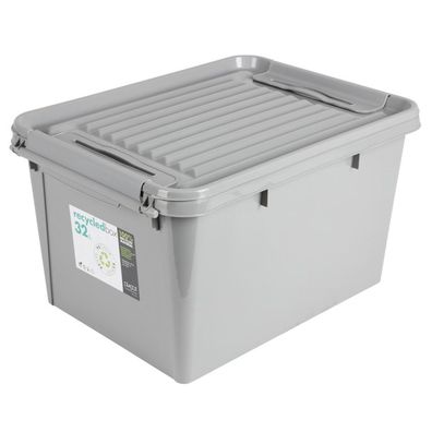 Aufbewahrungsbox Recycled Deckel 32 L hellgrau Universal Spielzeugkiste