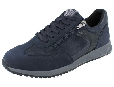 Waldläufer H-Janett Damen Schnürhalbschuhe blau Ledermix