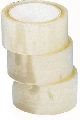 Transparentes Poly Klebeband 3 Rollen 66m 50mm breit