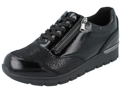 Waldläufer Orthotritt K Ramona Damen Halbschuhe schwarz Lackleder Textil