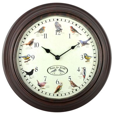 Uhr mit Vogelgezwitscher 12 Rufe 29,8 cm