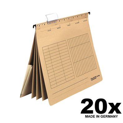 20x Falken Personalhefter UniReg, 80002363, 230 g/qm Karton, DIN-A4, 4 Fächer, natron
