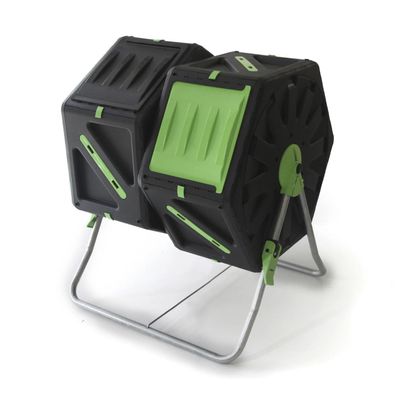 Trommel-Komposter 2 Kammern 140l Schwarz/Grün