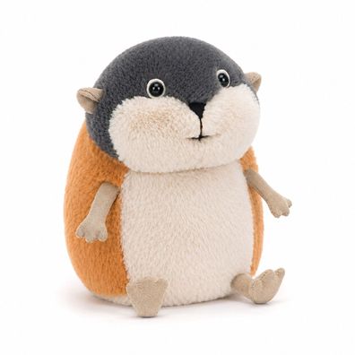 Jellycat Lambeth Lemming Plüschtier Grau Creme Orange 15 cm