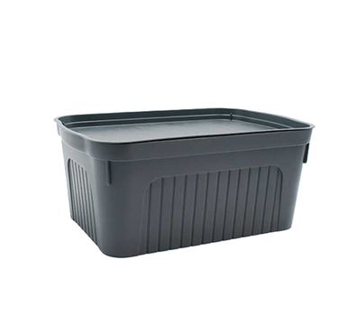 Aufbewahrungsbox mit Deckel, 8 Liter - 32 x 21 x 15 cm, Anthrazit