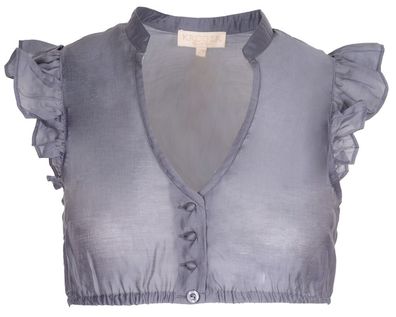 Dirndlbluse Leda Flügelarm blau - Größe: 30