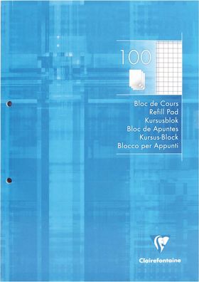 Clairefontaine 5815C Kursusblock (mit 100 Blatt, kariert mit Rand, DIN A4, 21 x 29,7