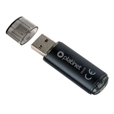 Platinet X-Depo USB 2.0 Stick 256 GB Aluminium Plug & Play Schwarz