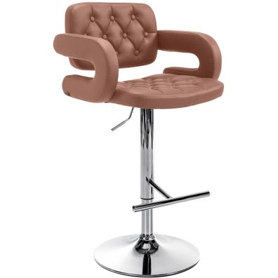 Barhocker Tresenstuhl Armlehne Rückenlehne höhenverstellbar 120 kg cognac