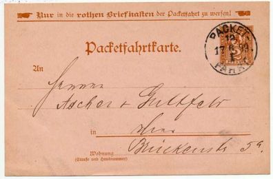 Privatpost Packetfahrtkarte BERLIN X72901A