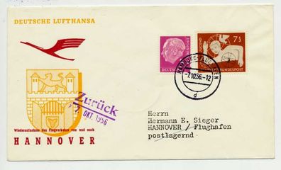 BRD 1956 Nr 232 59C Lufthansa BRIEF MIF X73292E