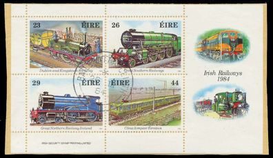 IRLAND Block 5 zentrisch gestempelt Briefstück X7F5022