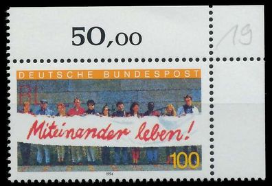 BRD 1994 Nr 1725 postfrisch ECKE-ORE X86524E