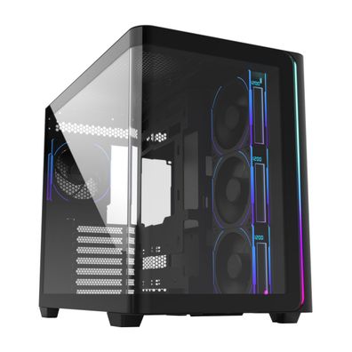 M580 Plus, Tower-Gehäuse schwarz, Tempered Glass