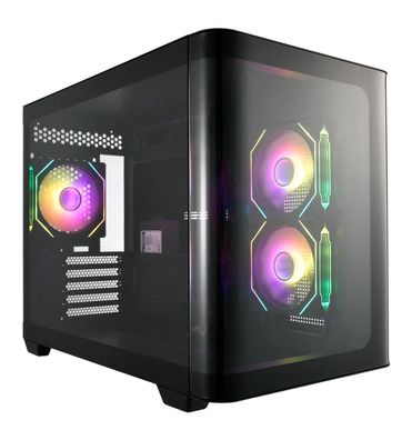 S380, Tower-Gehäuse schwarz, Tempered Glass x 2