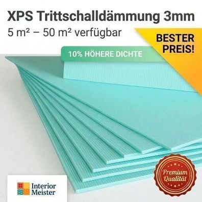Unterlage XPS 3mm - Wärmedämmung für Laminat- und Holzböden -5m2-50m2 - Hohe Qualität