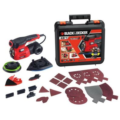 BLACK+DECKER Multischleifer KA280K (orange/schwarz, 220 Watt, Koffer)