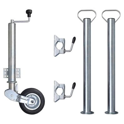 vidaXL Stützrad 60 mm mit 2 Stützrohren und 2 Klemmen