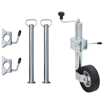 vidaXL Stützrad 60 mm mit 2 Stützrohren und 3 Klemmen