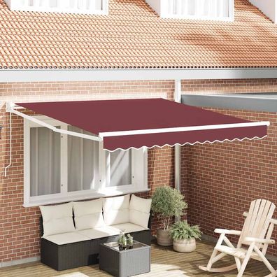 vidaXL Markise Manuell Weinrot 300x250 cm