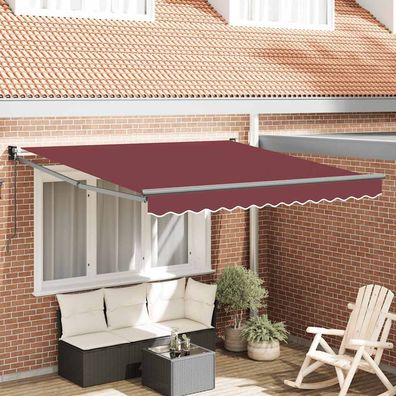 vidaXL Markise Manuell Weinrot 300x250 cm