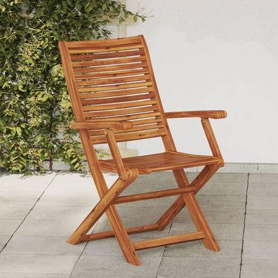 vidaXL Klappstühle mit Armlehne, 2 Stück, Massivholz Akazie