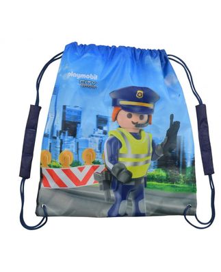 Playmobil Turnbeutel Police 38x35cm Polyester Sportbeutel Gymbeutel Polizei