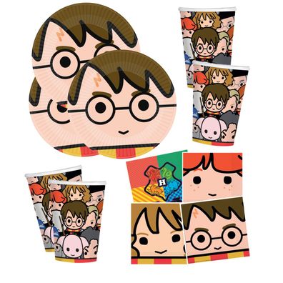 Harry Potter 48-tlg. Party Set Chibi Ron Hermine Hogwarts Geschirr Geburtstag