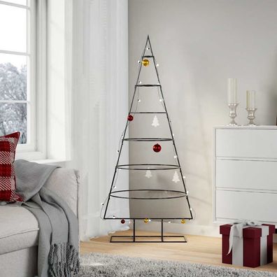 vidaXL Metall-Weihnachtsbaum für Dekorationen Schwarz 150 cm