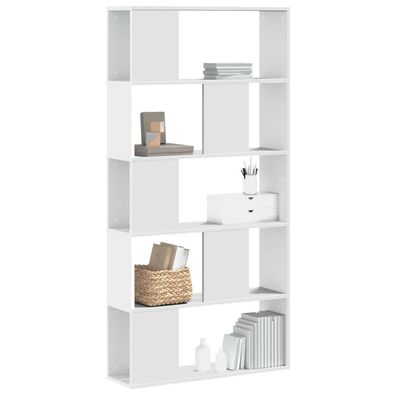 vidaXL Bücherregal 5 Böden Weiß 80,5x23,5x162,5 cm Holzwerkstoff