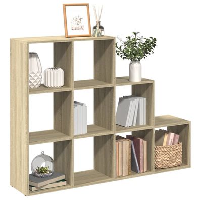 vidaXL Raumteiler-Bücherregal 3 Stufen Sonoma-Eiche 137,5x29x103,5 cm