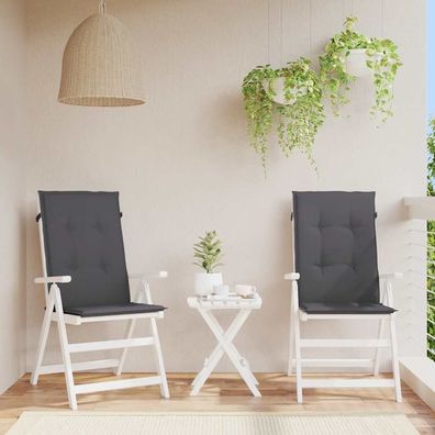 vidaXL Gartenstuhlauflagen für Hochlehner 2 Stk. Anthrazit 120x50x2 cm