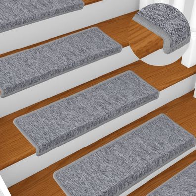 vidaXL Stufenmatten 15 Stk. 65x21x4 cm Hellgrau Rechteckiger Rand