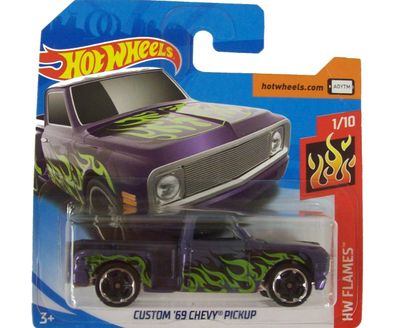 Hot Wheels custom 69 Chevy PickUp HW Flames FJW60 Modellauto Auto NEU NEW