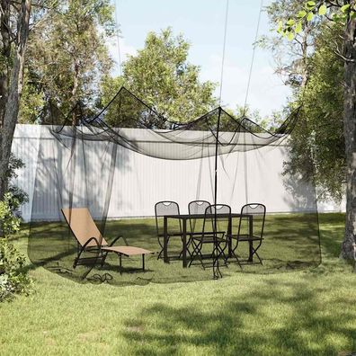 vidaXL Moskitonetz für den Außenbereich, 220 Maschen, Schwarz, 300 x 300 x 250 cm