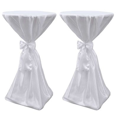 vidaXL 2 x Tischhusse Stehtischhusse weiß 60 cm