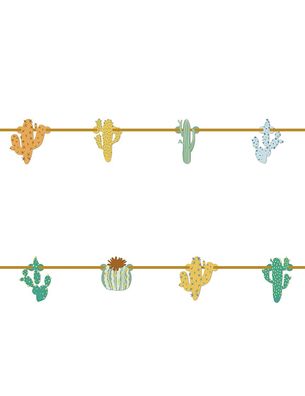 Kaktus cactus Motto Party Pappe Girlande 2,3 Meter CACTI desert Wüste Steppe NEU