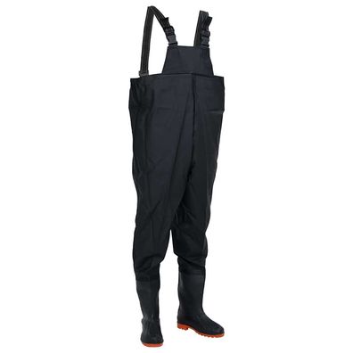 vidaXL Wathose mit Stiefeln Schwarz Größe 43