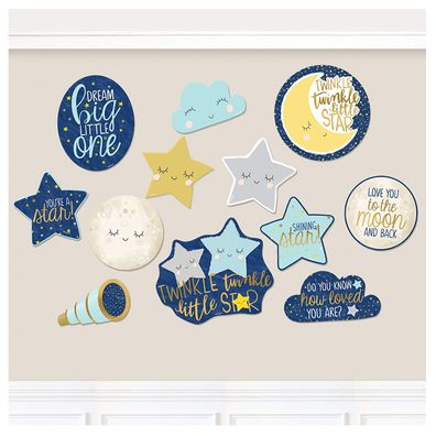 12 Twinkle Little Star Kinderzimmer Baby Wand Deko Papier Wallsticker Tattoo