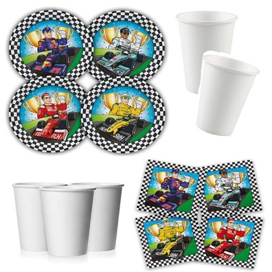 52-tlg Party Set Formula Formel 1 Rennen Sportwagen Auto Race Car Rennfahrer
