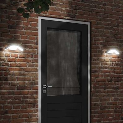 vidaXL LED-Außenwandleuchte mit Sensor Weiß Aludruckguss