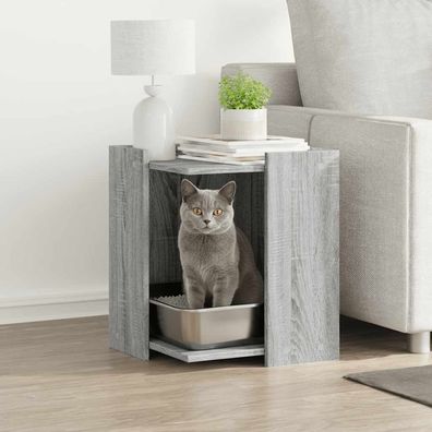 vidaXL Katzenklo Grau Sonoma 42x42x51 cm Holzwerkstoff
