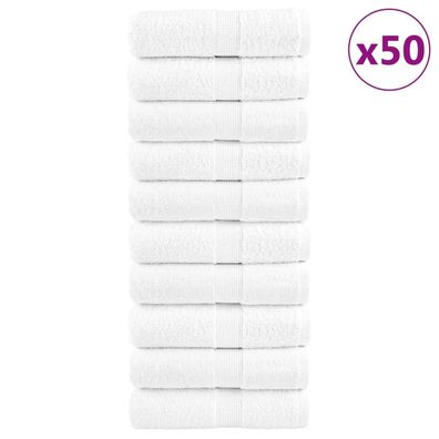 vidaXL Premium-Waschtücher SOLUND 50 Stk. Weiß 30x30 cm 600 g/m²
